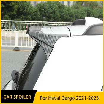 Автомобильный спойлер для Haval Dargo 2021 22 23 Задняя крыша багажника Крылья ABS Пластик Глянцевый черный Аксессуары для экстерьера с углеродной печатью - Изображение 1  