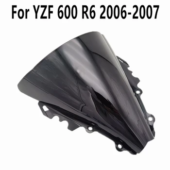 Высококачественное ветровое стекло Fit YZF 600 Ветровой дефлектор Черный прозрачный ветровой стекло для Yamaha R6 2006-2007 - Изображение 1  
