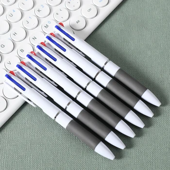 3 цвета в 1 прессе Шариковая ручка Классическая ручка 0,7 мм Красная черная синяя шариковая ручка Пишущая ручка Школьный офис Канцелярские принадлежности - Изображение 1  