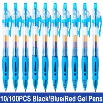 10/100 шт. 0,5 мм выдвижные гелевые ручки набор черных / синих чернил шариковая ручка для письма деловая подпись офис школьные принадлежности канцелярские принадлежности - Изображение 1  