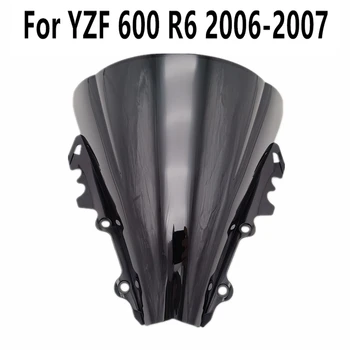 Высококачественное ветровое стекло Fit YZF 600 Ветровой дефлектор Черный прозрачный ветровой стекло для Yamaha R6 2006-2007 - Изображение 2  
