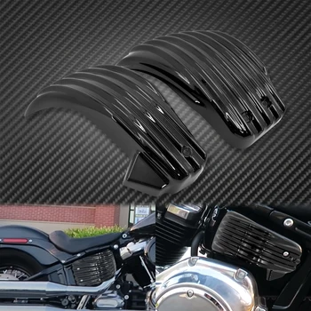  Мотоцикл ABS Пластиковые боковые крышки аккумулятора Черный/хром для Harley Softail Fat Bob Breakout Low Rider FXLR 107 FLSB 2018-2021 - Изображение 2  