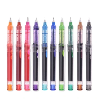 E9LB 12x/Set Rolling Ball Pens Быстросохнущая нейтральная ручка Прямая жидкая ручка - Изображение 2  