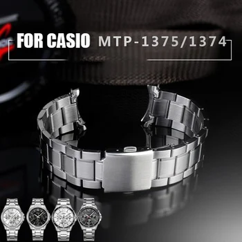 Ремешок для часов из нержавеющей стали для Casio Swordfish MTP-1374 / 1375 / VD01MDV106 Аксессуары для наручных часов Ремешок Браслет 22 мм Замена - Изображение 1  