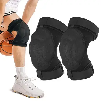  Поддержка колена 1 пара регулируемых нескользящих волейбольных наколенников Толстая губка Буфер Коленный бандаж для тренировок Баскетбол Бадминтон - Изображение 1  