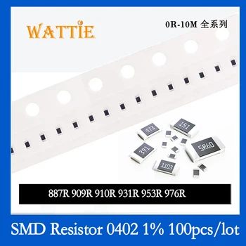 SMD Резистор 0402 1% 887R 909R 910R 931R 953R 976R 100 шт./лот чип-резисторы 1/16 Вт 1,0 мм * 0,5 мм - Изображение 1  