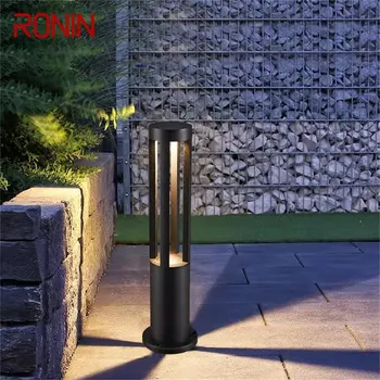 RONIN Черная уличная газонная лампа Современный светодиодный светодиодный водонепроницаемый для дома Вилла Дорожка Сад - Изображение 1  