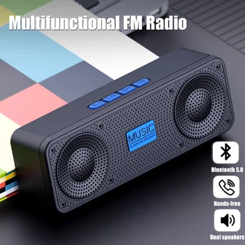 Портативная колонка Bluetooth 5.0 TWS FM Радио Беспроводной мини-MP3 Музыкальный плеер Поддержка TF-карты U Диск AUX Воспроизведение Громкая связь - Изображение 1  