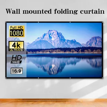60-150-дюймовый проекционный экран портативный складной проекционный экран 16:9 на открытом воздухе Full HD - Изображение 1  