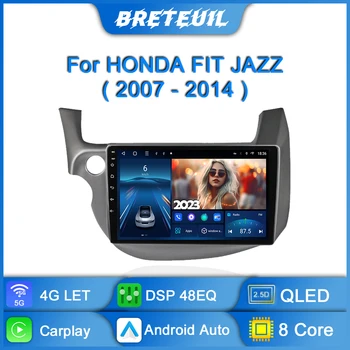 Автомагнитола для HONDA FIT JAZZ 2007 - 2014 Android Мультимедийный видеоплеер GPS Навигация Carplay QLED Сенсорный экран Авто Стерео 8G - Изображение 1  