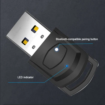 Bluetooth-совместимый аудиоадаптер Беспроводной адаптер для наушников Приемник для игровой консоли PS5 / PS4 ПК Гарнитура 2 в 1 USB-ключ - Изображение 1  