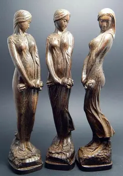 1 шт. Сексуальная пухлая красавица женская резная статуя из агарового дерева Коллекция 7,87 дюйма - Изображение 1  