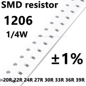 (100 шт.) Резистор SMD 1206 1% 20R 22R 24R 27R 30R 33R 36R 39R 1/4W Более высокое качество - Изображение 1  