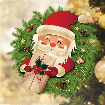  ПВХ Новый подарок Санта Голова, как рождественские наклейки на стену Спальня Гостиная Фон Стена DIY Декоративная самоклеящаяся покраска - Изображение 1  