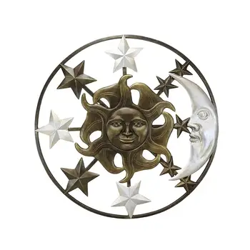 Луна Солнце Звезда Металл Настенное Искусство Для Внутреннего Открытого Сада Крыльца Гостиной Украшение Стены - Изображение 1  