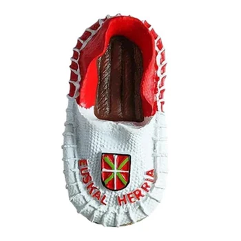 Ручная роспись Испания Баскский холст Обувь 3D Магниты на холодильник Туризм Сувениры Холодильник Магнитные наклейки Подарок - Изображение 1  