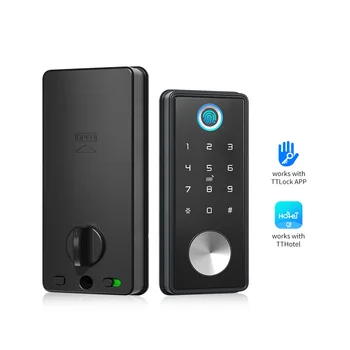 Tediton Security Keyless BLE WIFI Ttlock APP Цифровой интеллектуальный биометрический дверной замок с отпечатками пальцев - Изображение 1  