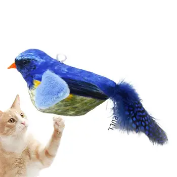 Звукотворческая кошка дразнящая игрушка интерактивная игрушка из перьев Птицы Пищащий звук Игрушки для котят Активируемые звуком игрушки для котят с кошачьей - Изображение 1  
