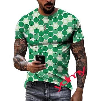 лето абстрактный цвет узор быстросохнущая мужская футболка хип-хоп 3D-печать личность шея с коротким рукавом модная одежда - Изображение 1  