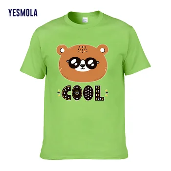 YESMOLA Женская футболка Cool Cartoon Bear Pattern Хлопковая футболка Женские рубашки с принтом 90-е годы Девушки Летняя модная одежда - Изображение 1  