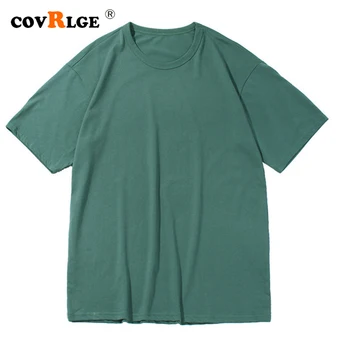 Covrlge Мужские футболки 100% хлопок Летняя повседневная рубашка Однотонная дышащая Мода Комфорт Всематч Тренд Мужская рубашка MTS623 - Изображение 1  