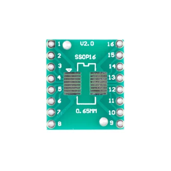 SOP16 / SSOP16 / TSSOP16 Ширококорпусная переходная плата для DIP с шагом 0,65/1,27 мм (5 шт.) - Изображение 1  