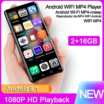 HiFi музыкальный плеер WIFI MP3 MP4 Плеер 4-дюймовый сенсорный IPS-экран Bluetooth-совместимый Android 8.1 HiFi Звук без потерь с FM-радио - Изображение 1  