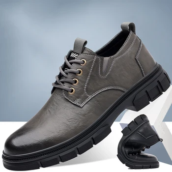 Мужская повседневная обувь из натуральной кожи Люксовый бренд Мягкие мужские кроссовки Дышащие мокасины Мужская обувь для ходьбы Zapatos Hombre - Изображение 1  