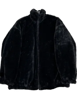 Пальто из овечьей шерсти, воротник-стойка, короткая свободная версия, простой однотонный дизайн, теплый и комфортный, зима 2023 года, новинка 1118 - Изображение 1  