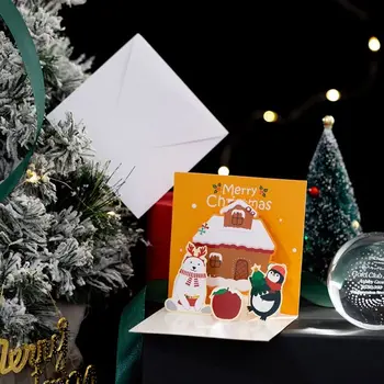 День рождения Новогодние подарки Семья Санта-Клаус Поздравительные открытки с конвертом Благодарственные открытки Благословляющие открытки Рождественская открытка - Изображение 1  