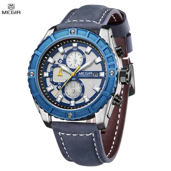 MEGIR Часы Роскошные Спортивные Военные Часы Для Мужской Моды Повседневные Кварцевые Наручные Часы Светящиеся Часы Человек Хронограф Reloj Hombre - Изображение 1  