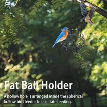 Suet Ball Feeder Кормушка для птиц Металлический диспенсер для пищевых продуктов Открытый Bird Ball Pet Fat Feeders Автоматическое кормление Мяч для домашних животных Multiple Fee T9K7 - Изображение 1  