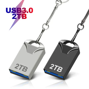 Новый USB 3.0 2 ТБ Металлические Cle USB Флэш-накопители 1 ТБ Серебряный флеш-накопитель 512 ГБ Высокоскоростной флеш-накопитель ТИП C 64 ГБ USB Memoria Бесплатная доставка - Изображение 1  