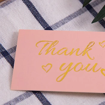 50 шт. Розовый Спасибо за поддержку моей малой визитной карточки Спасибо Поздравительная открытка Благодарственная открытка для продавцов Подарок - Изображение 1  