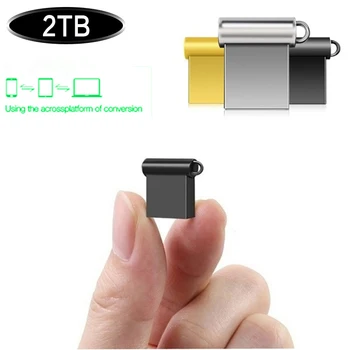 Мини высокоскоростной USB-накопитель 2 ТБ флешка 2 ТБ флешка металлический U-образный диск для заметок cel usb 3.0 stick подарок бесплатный логотип телефон / автомобиль - Изображение 1  