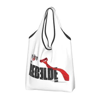 многоразовый логотип Soy Rebelde Tour RBD Сумки для покупок для продуктов Складные сумки для продуктов Моющиеся большие большие сумки - Изображение 1  