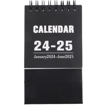 2024 2025 Мини-календарь Настольный бумажный календарь Стоячий перевернутый календарь Январь 2024 Июнь 2025 Календарь Портативные палаточные календари Проволока - Изображение 1  