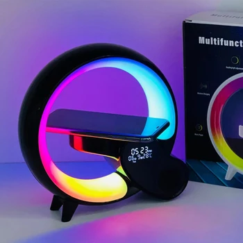 Мода Красочное освещение Настольный Bluetooth-динамик Коробка для вечеринок Тяжелый бас Caixa de Som Беспроводная зарядка для мобильных телефонов Аудио - Изображение 1  