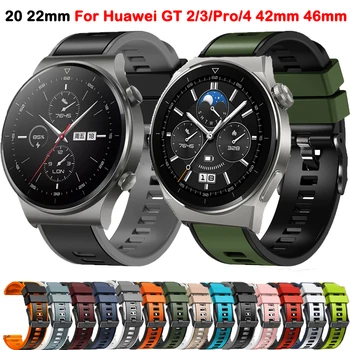 20 22 мм Ремешок для Huawei Watch GT2 Pro / GT3 Pro 46 мм / GT 4 3 2 46 мм 42 мм / Honor Magic 2 Силиконовый браслет Huawei Watch 4 Pro Band - Изображение 1  