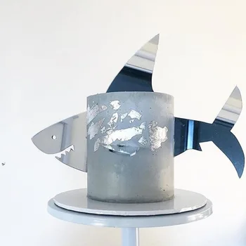 Голубая акула С днем рождения Топперы для торта Акриловые животные Топпер для торта на день рождения для детей День рождения Украшения для торта Baby Shower - Изображение 1  
