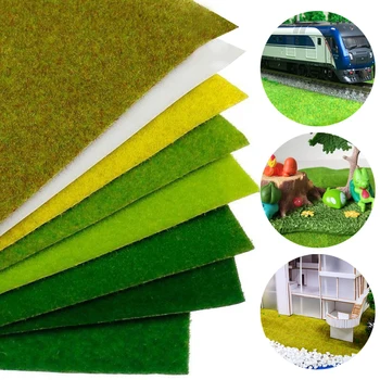  ландшафтный коврик из тонкой искусственной травы, для модели поезда, неклейкая бумага, искусственная трава, домашний декор, садовые аксессуары - Изображение 1  