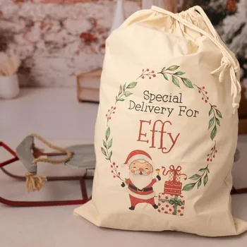 персонализированный изготовленный на заказ чулок Санта-Клаус мешок ребенок мальчик девочка счастливый рождественский праздник подарочная коробка подарочная сумка рождественское новогоднее украшение - Изображение 1  