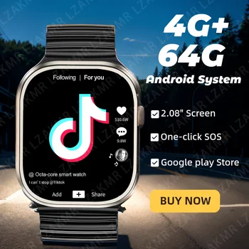 НОВИНКА Умные часы GPS-карты Один клик SOS ОС Android SIM-карта 4G NET 64G ROM Пассометр YouTube Трекер сна Google Play Магазин - Изображение 1  