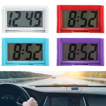 Цифровые часы на приборной панели автомобиля - Автомобильные самоклеящиеся часы с большим ЖК-дисплеем времени и дня для автомобиля H8B7 - Изображение 1  