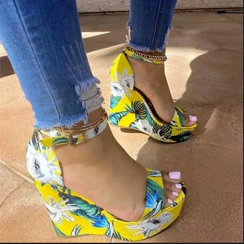 сексуальная девушка летний дизайн вечеринка женская обувь на высоких каблуках пряжка лодыжки ремень сандалии женщины цветок с открытым носком сандалии - Изображение 1  