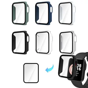 Жесткая полнокраевая стеклянная защитная пленка для экрана Рамка корпуса для Xiaomi Mi Watch Lite / Redmi Smart Watch Защитная крышка бампера - Изображение 1  