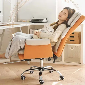 Nordic Double Back Office Chair Wheels Memory Recliner Игровые кресла Вращающаяся подушка Mobile Cadeiras De Gamer Офисная мебель - Изображение 1  