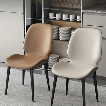 Обеденный стул в скандинавском стиле Легкий роскошный дизайнерский стул для домашнего хозяйства Современный минималистичный стул Стул со спинкой Стул для отдыха Легко чистится - Изображение 1  
