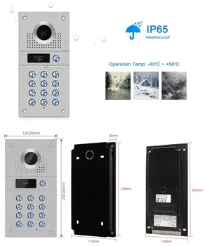 1080P / FHD Видеодверной звонок Камера с ИК-подсветкой Камера высокого разрешения со встроенной коробкой, IP65 Водонепроницаемый + широкий угол обзора - Изображение 1  