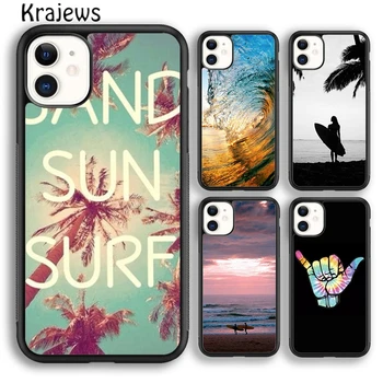 Krajews Surfer Surfing Soft Phone Чехол для iPhone 15 SE2020 14 6 7 8 plus XR XS 11 12 13 pro max coque Shell Fundas - Изображение 1  
